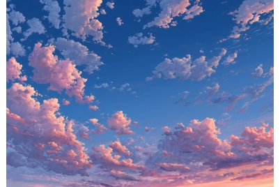 Фототапет Розови облаци небе